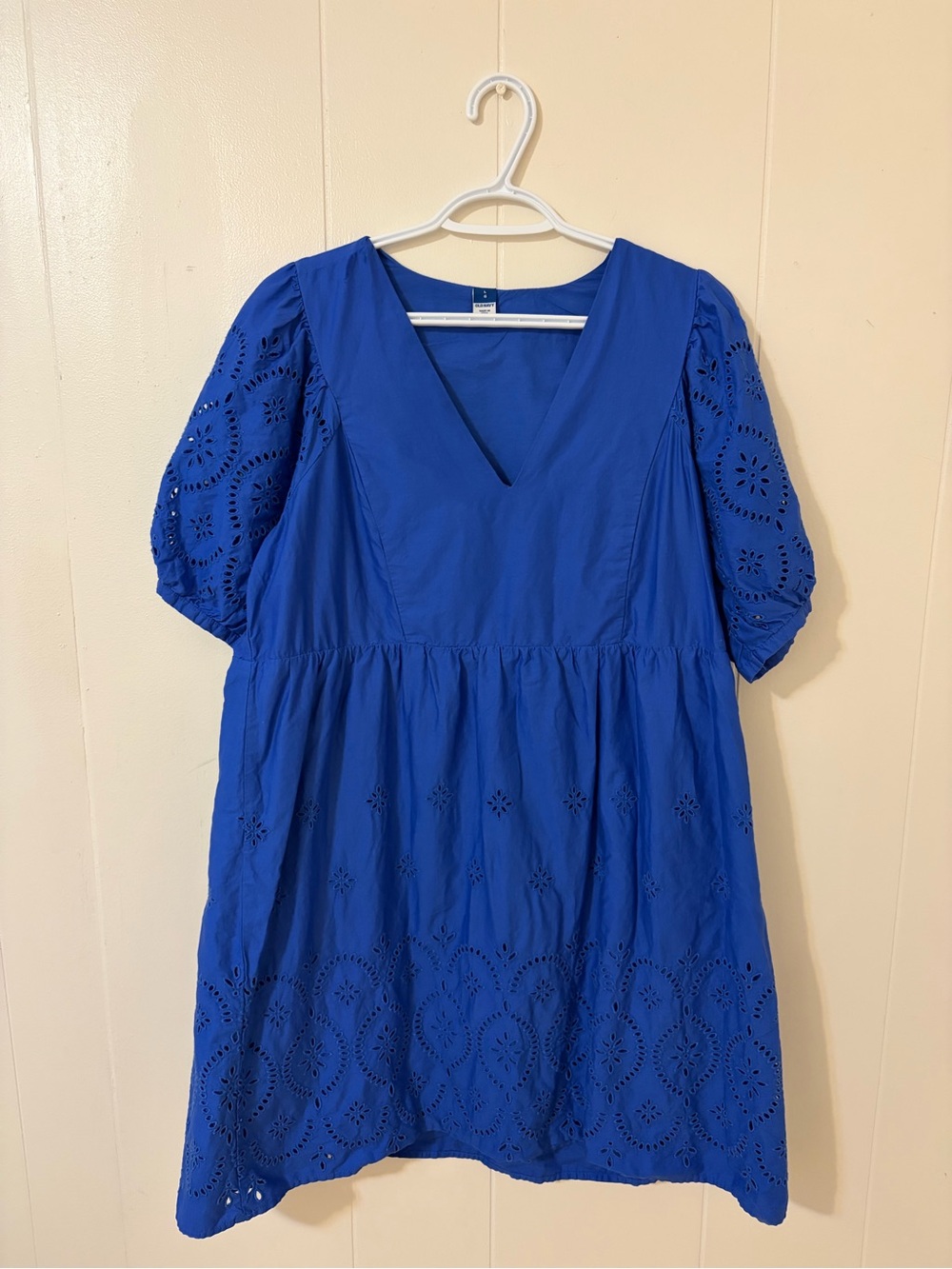 Old Navy Royal Blue Eyelet Babydoll Dress - Women